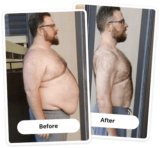 Before and after weight loss results for Michael P.