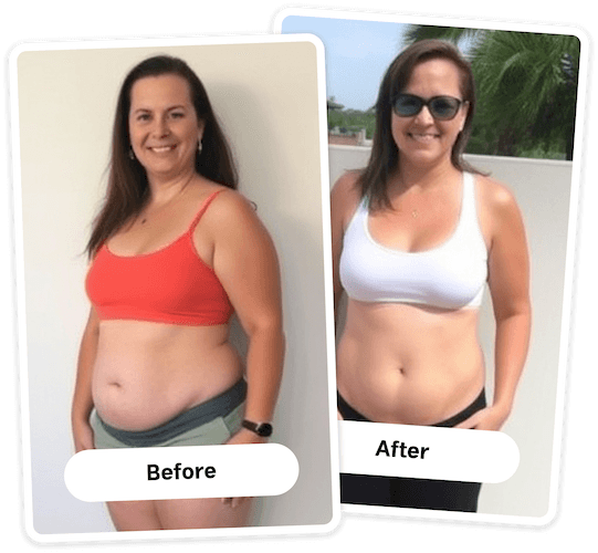 Before and after weight loss results for Jennifer C.
