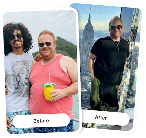 Before and after weight loss results for Michael A.