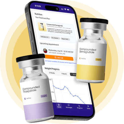 Tirzepatide and Semaglutide medications on phone