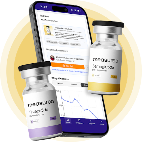 Tirzepatide and Semaglutide medications on phone