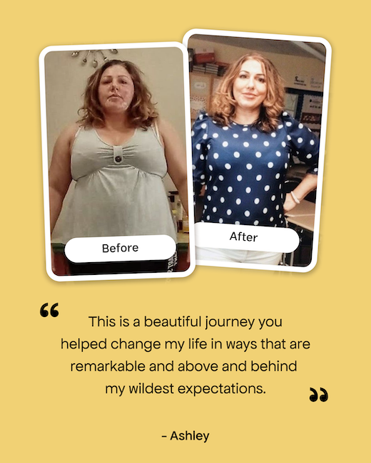 Before and after weight loss results